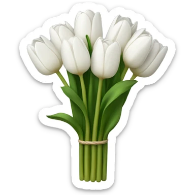 white tulip bouquet  sticker