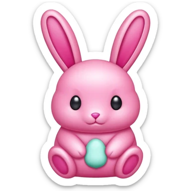 Pink peeps candy bunny sticker