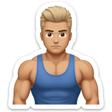 A 1980s video game tough guy sticker