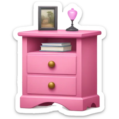 pink nightstand  sticker