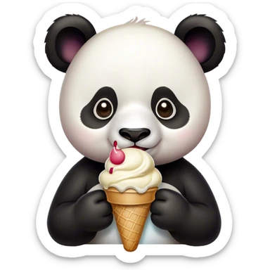 Panda con helado  sticker