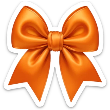 Orange heart bow sticker