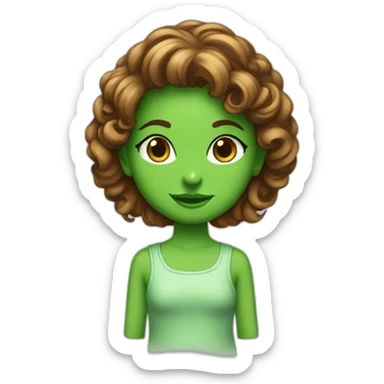 cheuveux chatain foncé yeux vert fille sticker