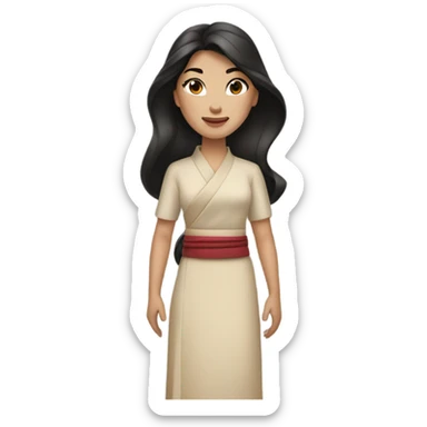 Mulan in beige dress sticker