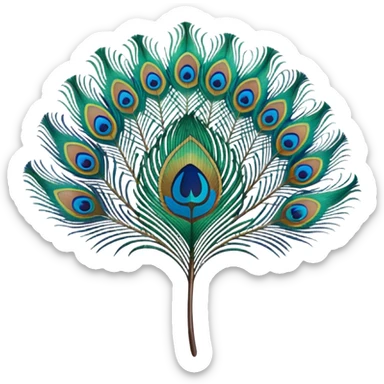 Peacock feather single simple sticker