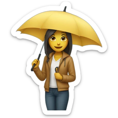 Girl with umbrella sticker
