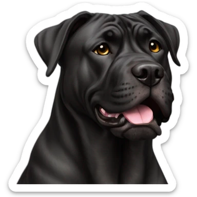 Full black presa canario dog sticker