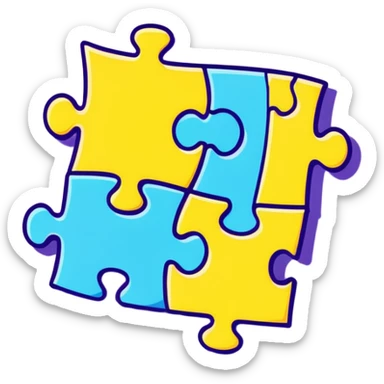puzzle piece in clear purple blue color sticker