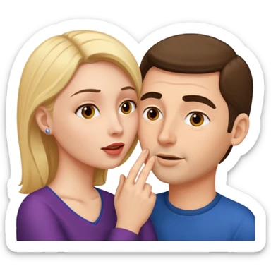 homme qui parle à l'oreille de la femme sticker