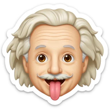 Einstein stick out your tongue sticker