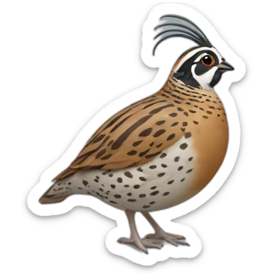male quail with topknot sticker