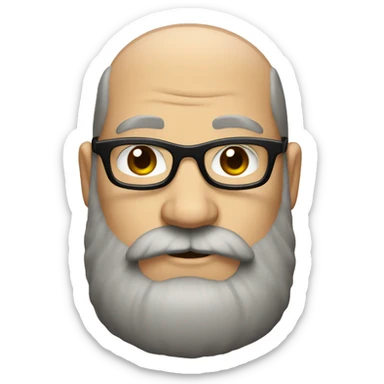 Heavy white dad with a big brown beard and black rectangle glasses sticker