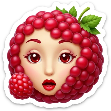 Framboise amoureuse qui fait des bisous  sticker