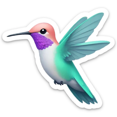 a pastel hummingbird sticker