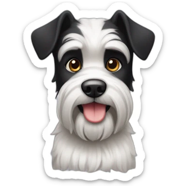 Hund schwarzes Fell weiße Schnauze schlappohren schlank sticker