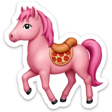 Pink pony with pepperoni chest sticker