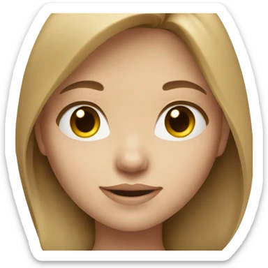 Girl with light brown hair and white skin sticker
