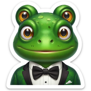frog wearing bowtie sticker