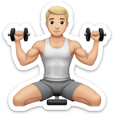 man seated weighted wrist curl sticker