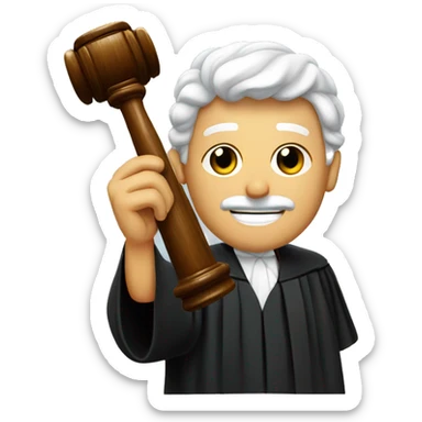 A JUDGE HOLDING A GAVEL sticker