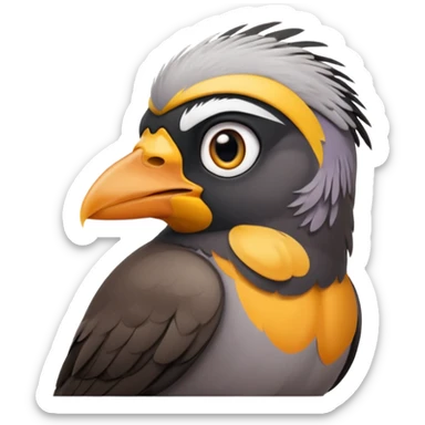 A sad common myna bird cute emoji sticker