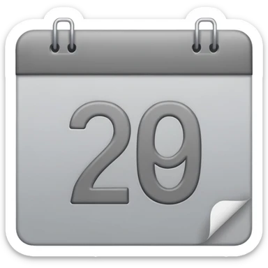 grey calendar with number 29 sticker