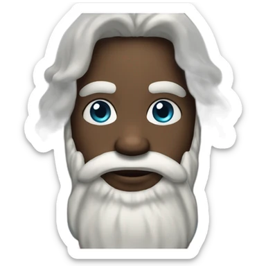 black santa with long hair and blu eyes sticker