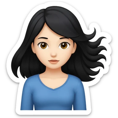 girl with flowing hair to her waist sticker