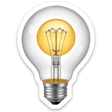 designer light bulb round globe sticker