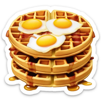 Waffles eggs and bacon  sticker