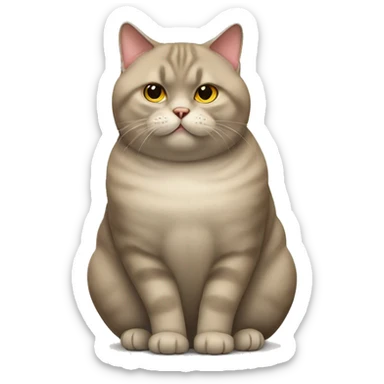fat british cat sitting sticker