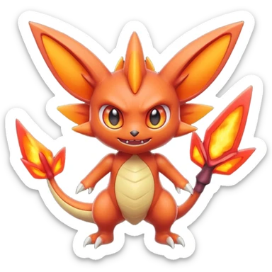 Fluffy Demonic Zany Genesect-Victini-dragon sticker