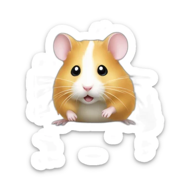 Hamster in clear plastic cage with clear plastic tunnels sticker
