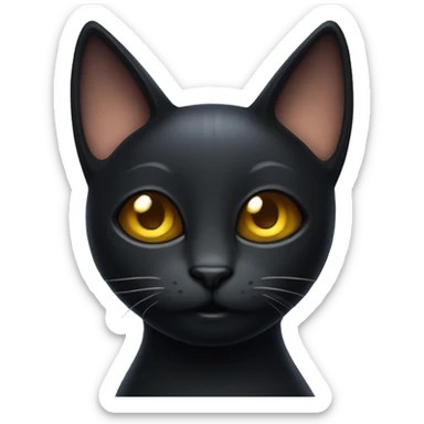Black cat , face only, with a smirk on his face, with halo around cat’s head sticker