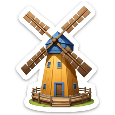 windmill turning in wind sticker