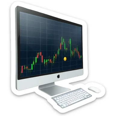 trading chart on a computer sticker
