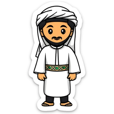 Saudi man in traditional dress sticker