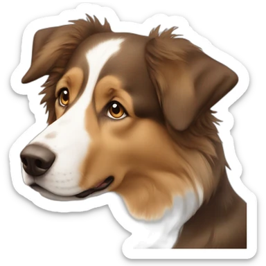Light brown and white English shepherd sticker