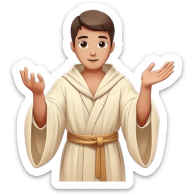 man in a robe casting a magic spell with glowing effects sticker