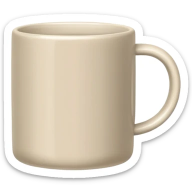 Pale grey-beige Cylindrical short mug  sticker