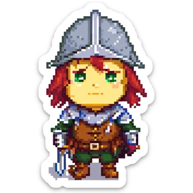 Landsknecht mercenary face with a sad expression sticker