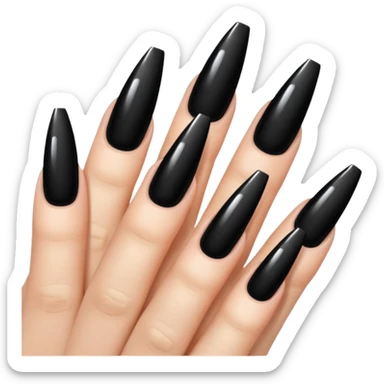 Black coffin shaped nails sticker