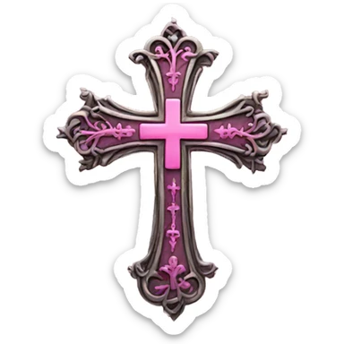 gothic cross pink sticker