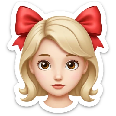 Chica sambita blanca con un lazo en el cabello  sticker