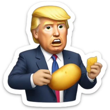 Donald Trump qui mange une patate sticker