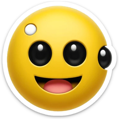 Pac-Man which just has two black dots as the eyes and a wide open mouth which is just pitch black sticker