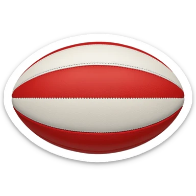 australian rules football ball with equal sized horizontal black, red, white, stripes sticker