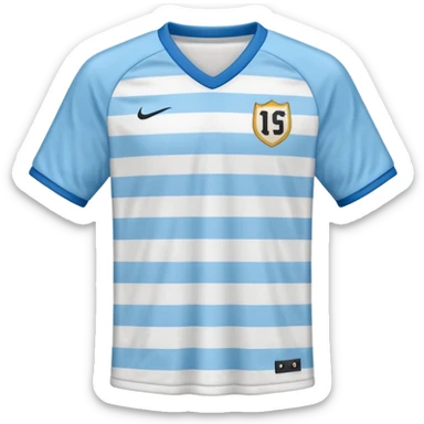 a plain vintage striped white and baby blue soccer jersey  sticker