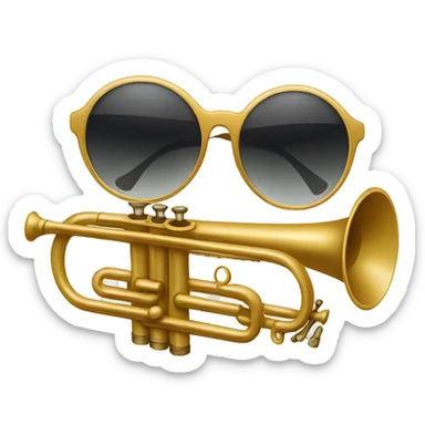 trumpet wearing sunglasses sticker