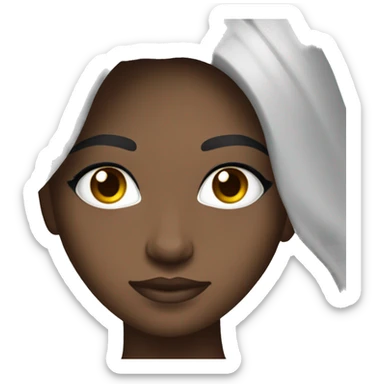 Can you make an angelic faced dark-skinned girl with long burnette hair and beauty queen hair wwith  grey eyes  sticker